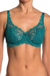 Felina Peridot Lace Unlined Underwire Bra In Juniper