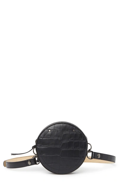 Longchamp Crop Embossed Circle Belt Bag In Black