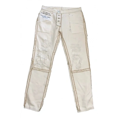Pre-owned Ben Taverniti Unravel Project Boyfriend Jeans In White