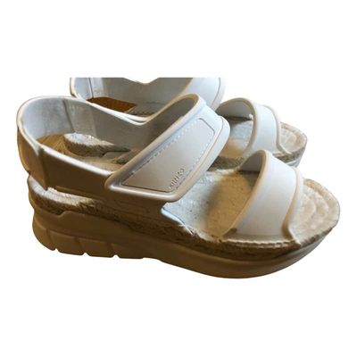 Pre-owned Kenzo Leather Sandals In White