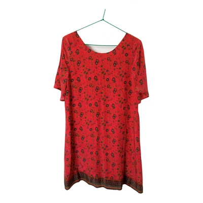 Pre-owned Sézane Spring Summer 2020 Silk Mini Dress In Red