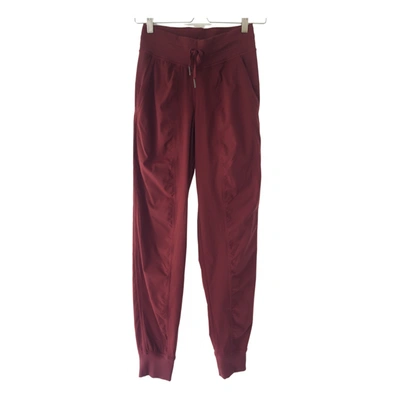 Pre-owned Lululemon Trousers In Red