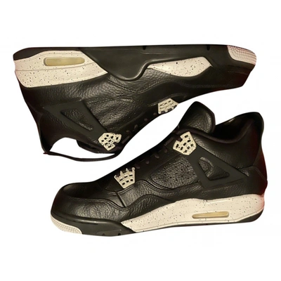 Pre-owned Jordan 4 Leather High Trainers In Black