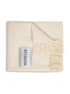 MONCLER IVORY COLORED WOOL SCARF WITH LOGO,3C00012595MA001