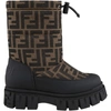 FENDI BLACK SNOW BOOTS FOR KIDS WITH DOUBLE FF,JMR392 AGER F0PMM