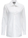 VALENTINO WHITE COTTON POPLIN SHIRT WITH DOUBLE CLASSIC COLLAR,WB0AB2X55A6001