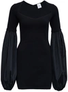 PATOU BLACK WOOL DRESS WITH BALLOON SLEEVES,KN0598004999B