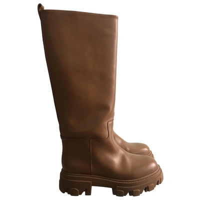Pre-owned Gia X Pernille Teisbaek Leather Boots In Camel