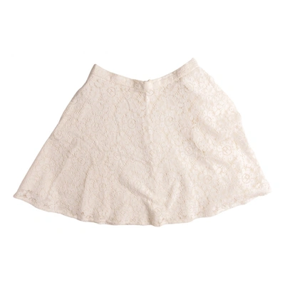 Pre-owned Msgm Mini Skirt In White