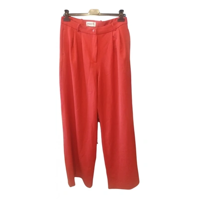 Pre-owned Essentiel Antwerp Straight Pants In Red