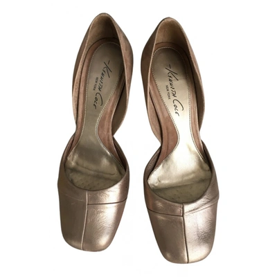 Pre-owned Kenneth Cole Leather Heels In Gold