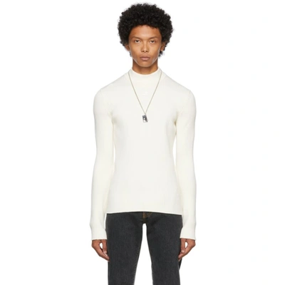 Courrèges Off-white Knit Turtleneck In Heritage White
