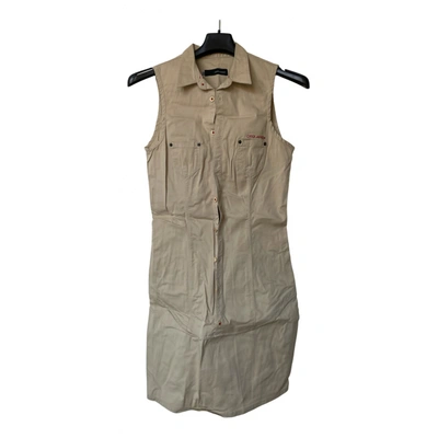 Pre-owned Dsquared2 Mid-length Dress In Beige
