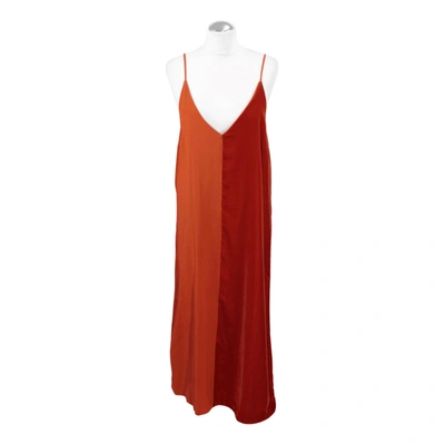 Pre-owned By Malene Birger Silk Maxi Dress In Orange