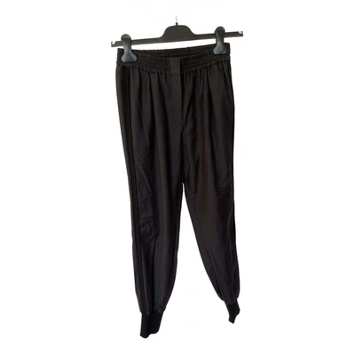 Pre-owned Lanvin Wool Trousers In Anthracite