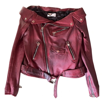 Pre-owned Faith Connexion Leather Jacket In Red