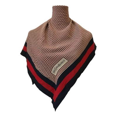 Pre-owned Saint Laurent Silk Scarf In Multicolour