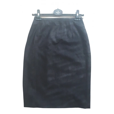 Pre-owned Valentino Wool Mid-length Skirt In Anthracite