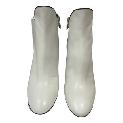 Pre-owned Pierre Hardy Leather Ankle Boots In White