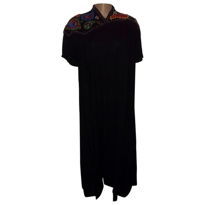 Pre-owned Emmanuelle Khanh Wool Maxi Dress In Multicolour