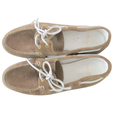 Pre-owned Saint Laurent Flats In Beige