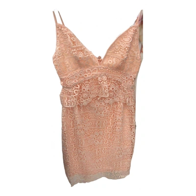 Pre-owned Guess Lace Mid-length Dress In Pink