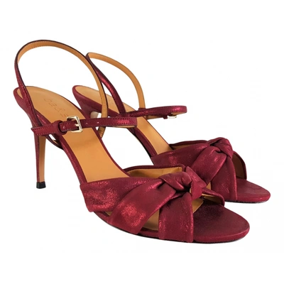 Pre-owned Ba&sh Leather Sandal In Red