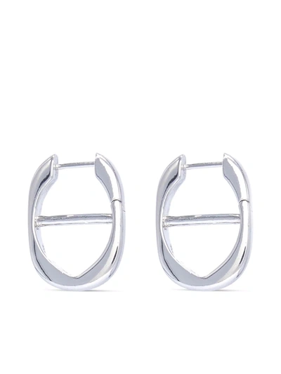 Capsule Eleven Chain Hoop Earrings Silver In 银色