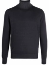 DELL'OGLIO ROLL-NECK RIB-TRIMMED JUMPER