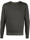 DELL'OGLIO CREW-NECK RIB-TRIMMED JUMPER