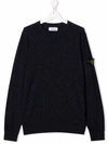 Stone Island Logo-patch Sleeve Jumper In 蓝色