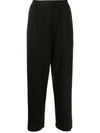 Vince Twill Cropped Wide-leg Trousers In 黑色