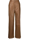 LOULOU WIDE LEG LEATHER TROUSERS