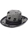 MOSCHINO HOUNDSTOOTH-PATTERN NUMBERS FEDORA HAT
