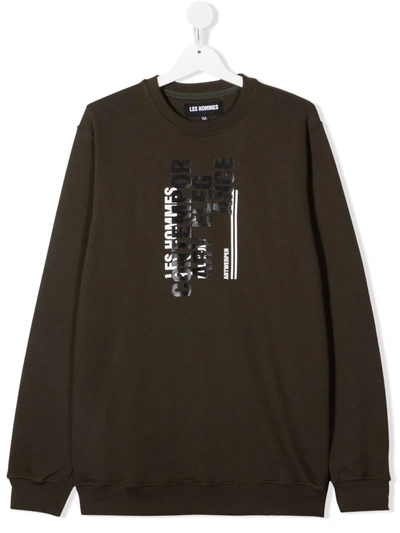 Les Hommes Teen Graphic-print Cotton Sweatshirt In 绿色