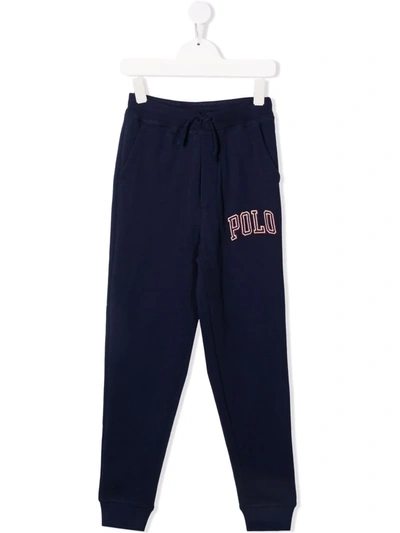 Ralph Lauren Embroidered-logo Track Trousers In 蓝色