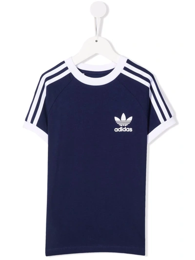 Adidas Originals Chest Logo-print T-shirt In 蓝色