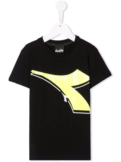 Diadora Junior Logo-print T-shirt In 黑色