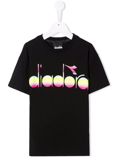 Diadora Junior Logo-print T-shirt In 黑色