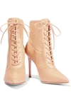 GIANVITO ROSSI ZINA LACE-UP QUILTED LEATHER ANKLE BOOTS,3074457345626266698