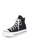 Converse Black Chuck Taylor All Star Platform High-top Sneakers In Black/white/white