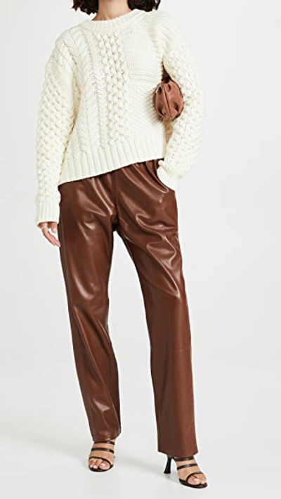 Proenza Schouler White Label Patchwork Cable Knit Sweater In Ivory