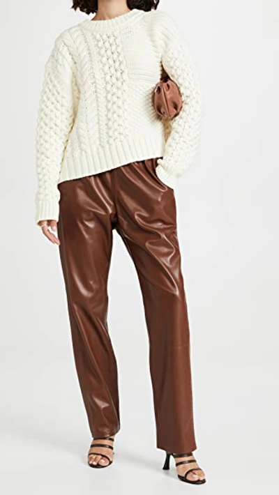 Proenza Schouler White Label Patchwork Cable Knit Sweater In Cream