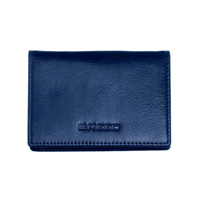 Breed Porter Genuine Leather Bi-fold Wallet In Navy