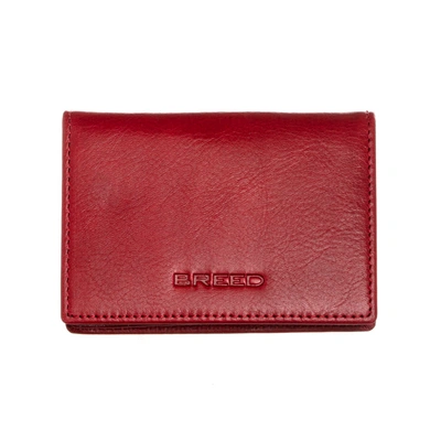 Breed Porter Genuine Leather Bi-fold Wallet - Maroon In Red