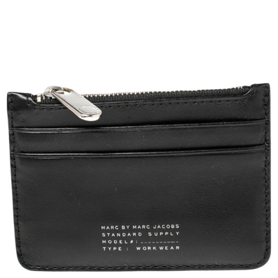 Pre-owned Marc By Marc Jacobs Black Leather Zip Card Holder