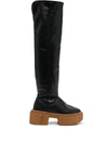 Stella Mccartney Black Emilie Over-the-knee Boots In Black