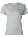 Comme Des Garçons Play Comme Des Garcons Play Grey And Black Small Heart Patch T-shirt In Grey