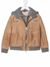 BRUNELLO CUCINELLI HOODED LAYERED-LOOK JACKET