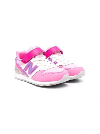 New Balance Kids' Logo-patch Low-top Panelled Trainers In Pink